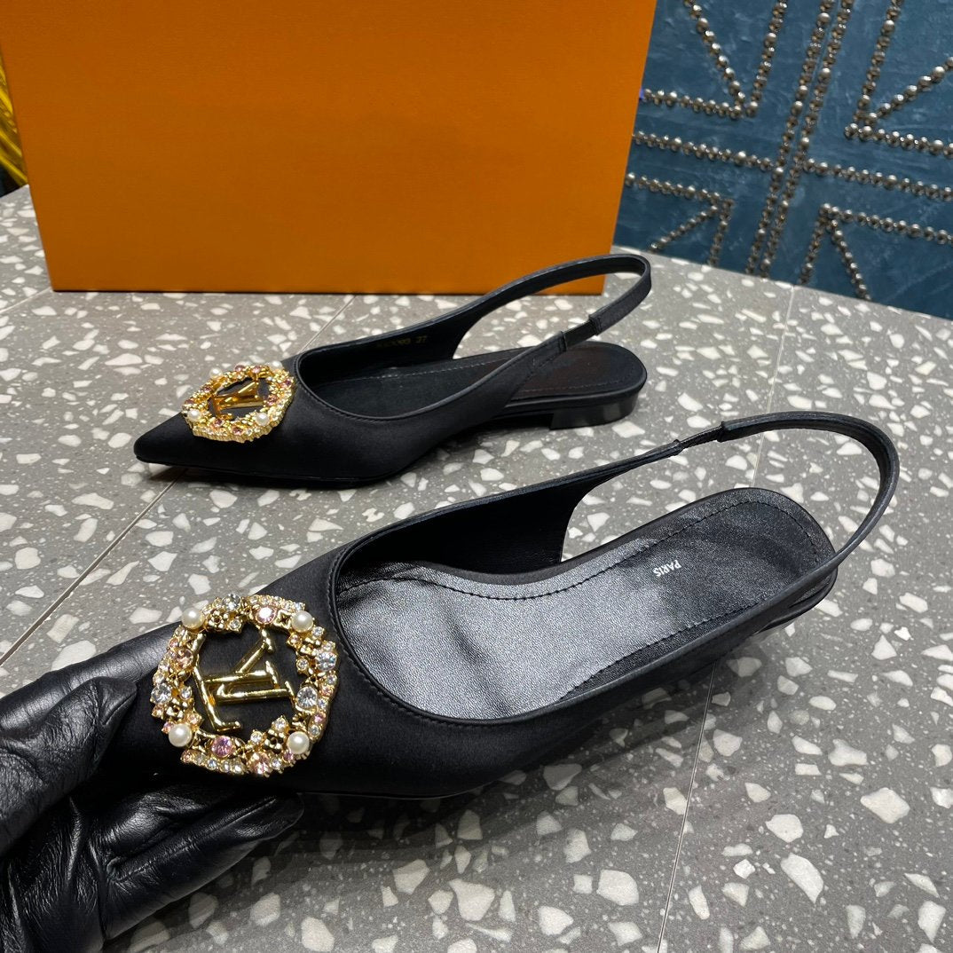 LV MET SLINGBACK BALLERINA NOIR - 35