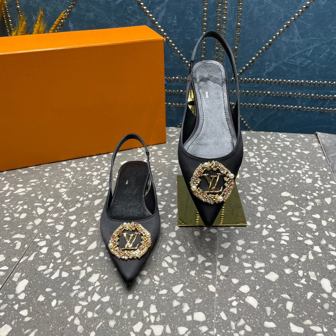 LV MET SLINGBACK BALLERINA NOIR - 35