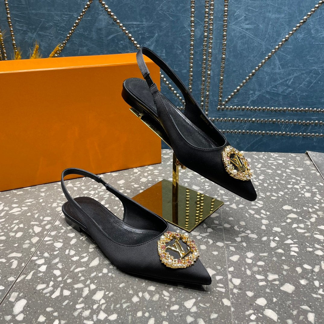 LV MET SLINGBACK BALLERINA NOIR - 35