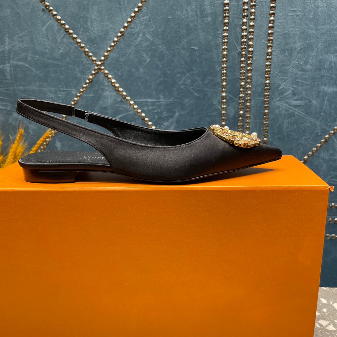 LV MET SLINGBACK BALLERINA NOIR - 35