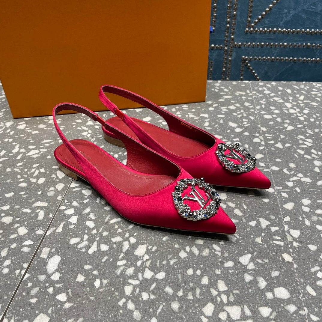 LV MET SLINGBACK BALLERINA RED - 35