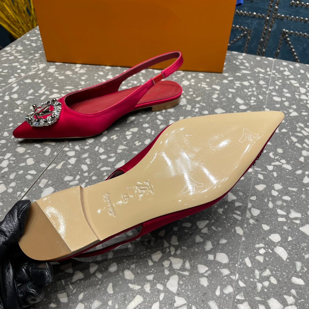 LV MET SLINGBACK BALLERINA RED - 35
