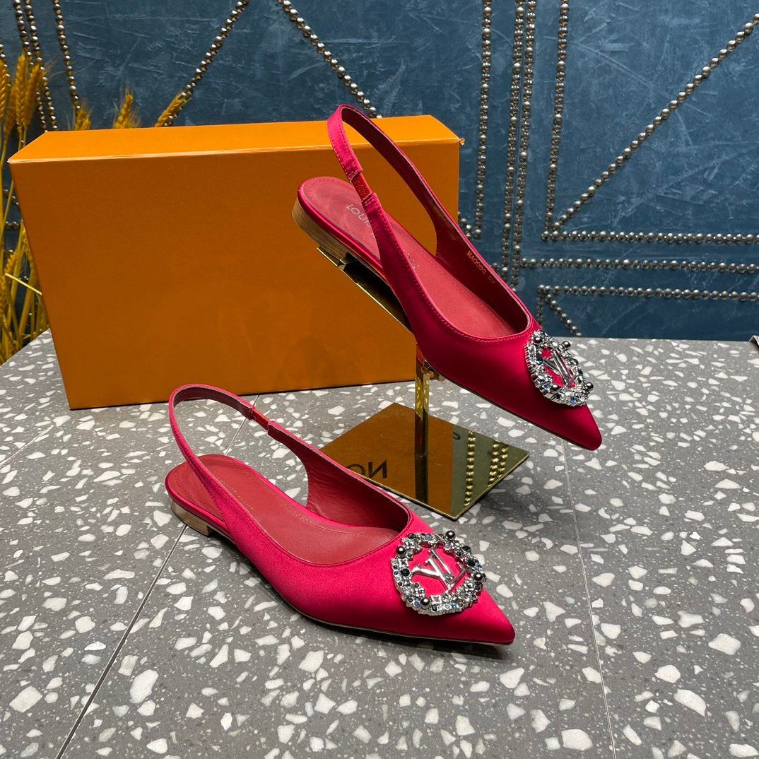 LV MET SLINGBACK BALLERINA RED - 35