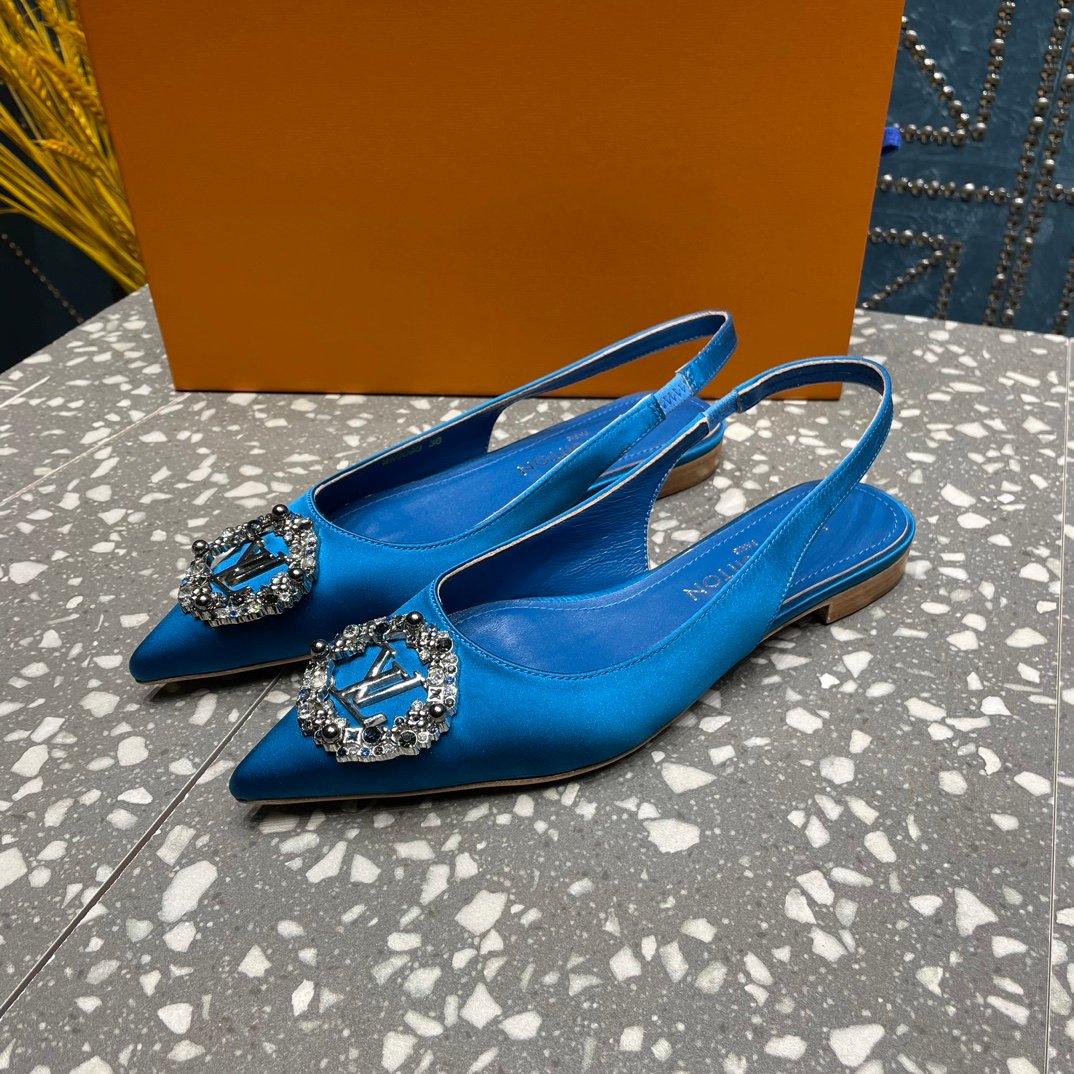 LV MET SLINGBACK BALLERINA BLUE - 35