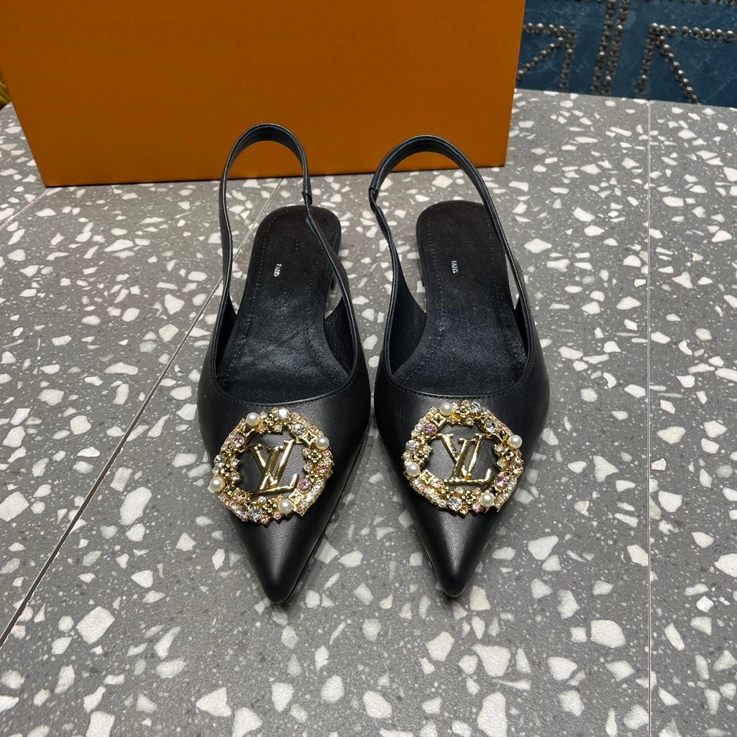LV MET SLINGBACK BALLERINA BLACK - 35