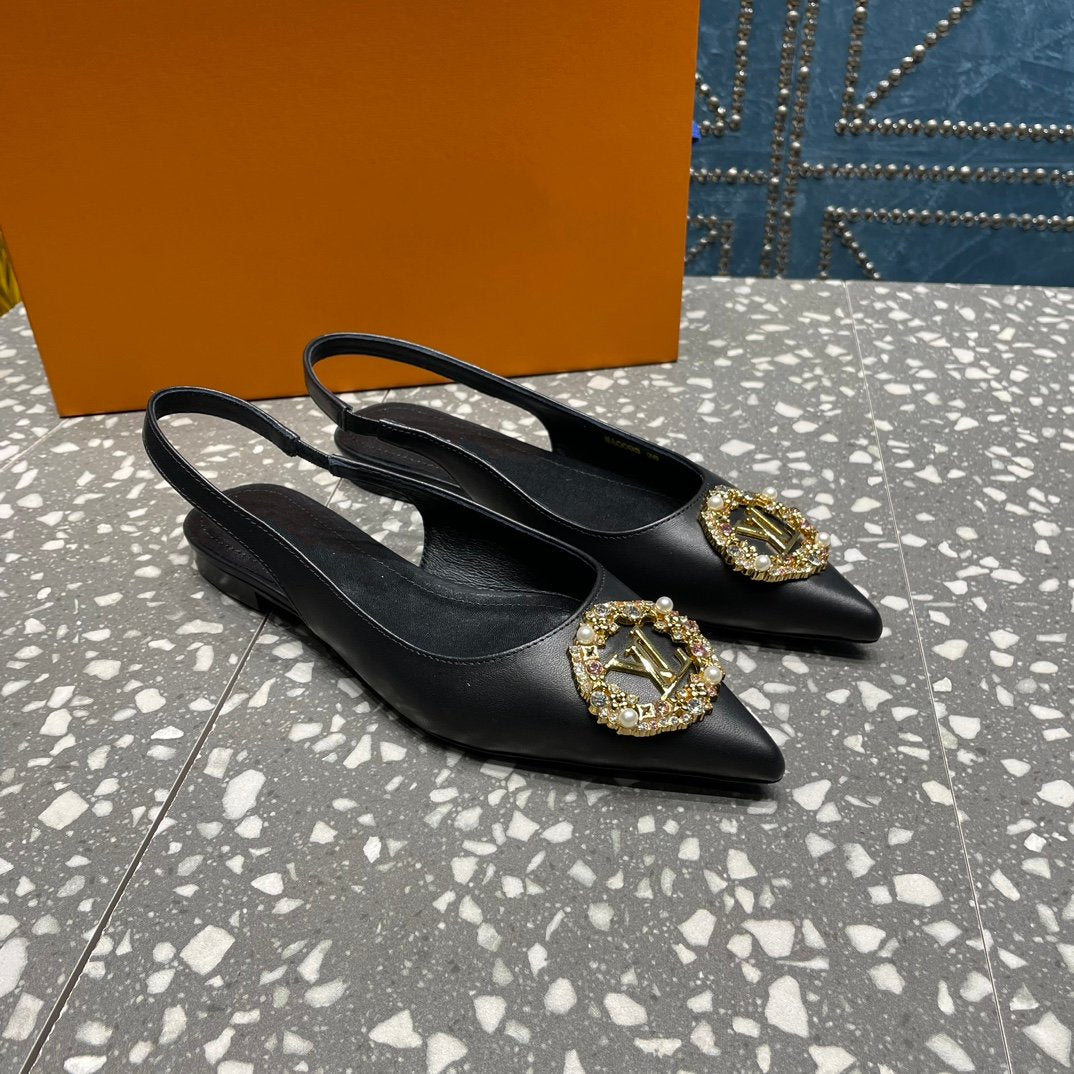 LV MET SLINGBACK BALLERINA BLACK - 35