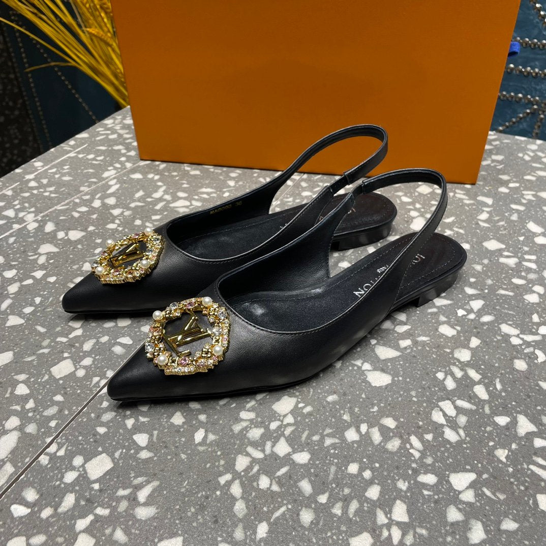 LV MET SLINGBACK BALLERINA BLACK - 35