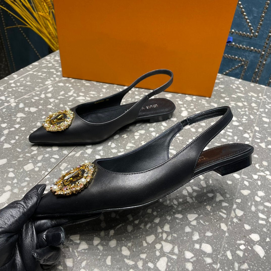 LV MET SLINGBACK BALLERINA BLACK - 35