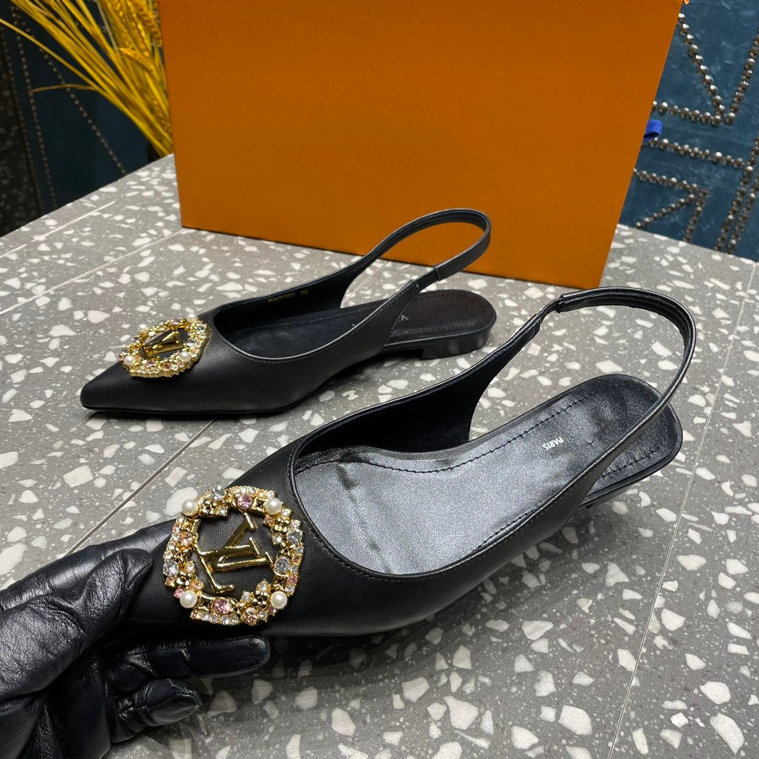 LV MET SLINGBACK BALLERINA BLACK - 35