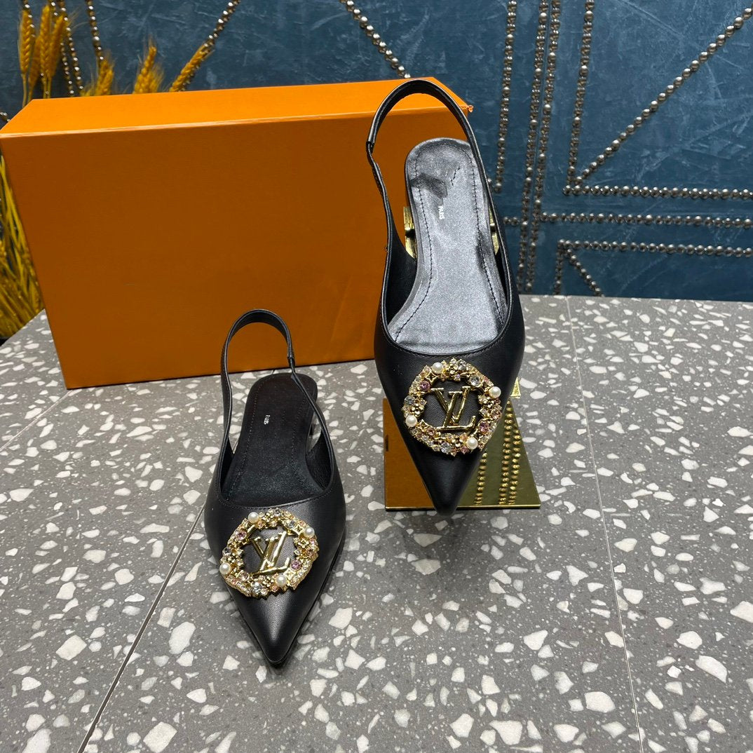 LV MET SLINGBACK BALLERINA BLACK - 35