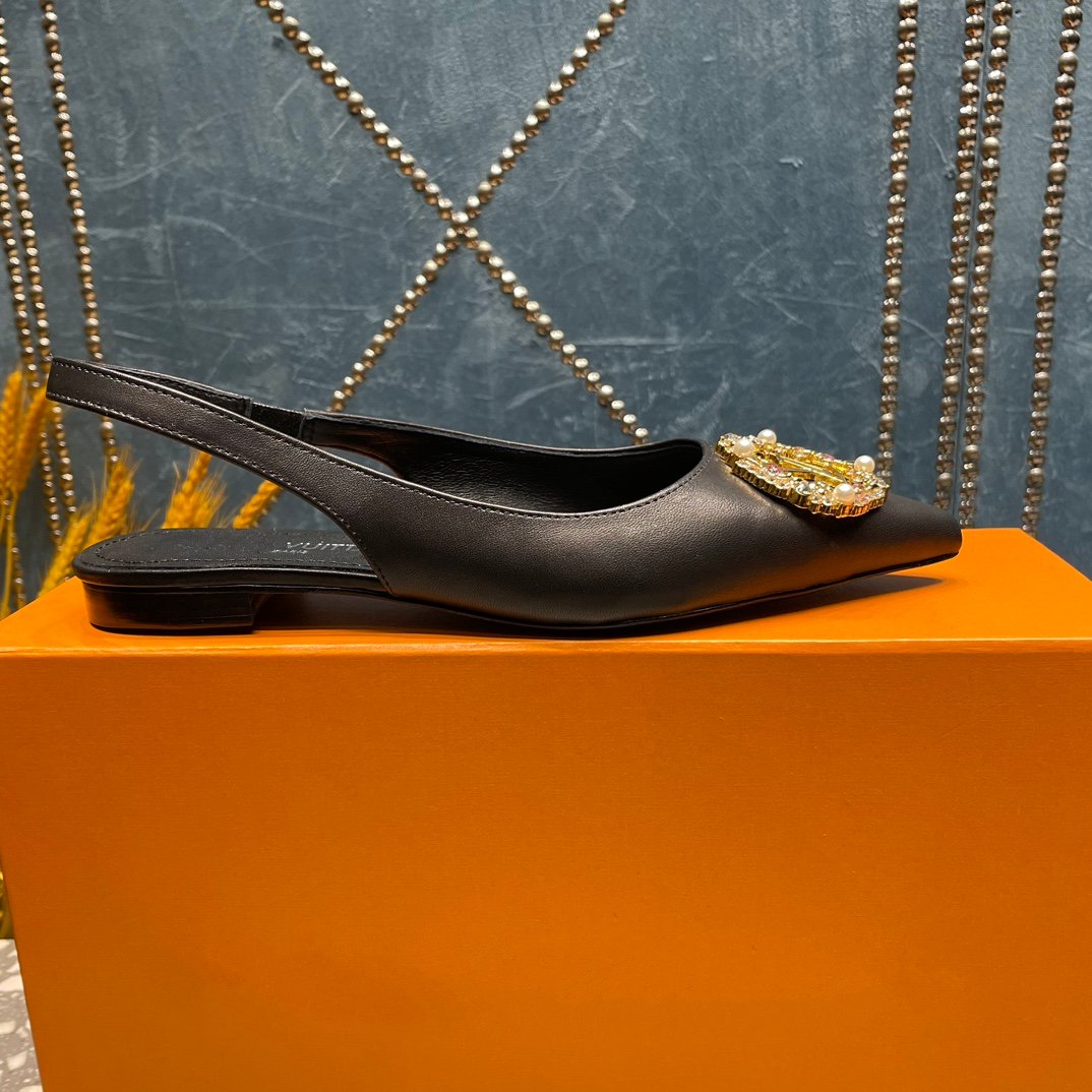 LV MET SLINGBACK BALLERINA BLACK - 35