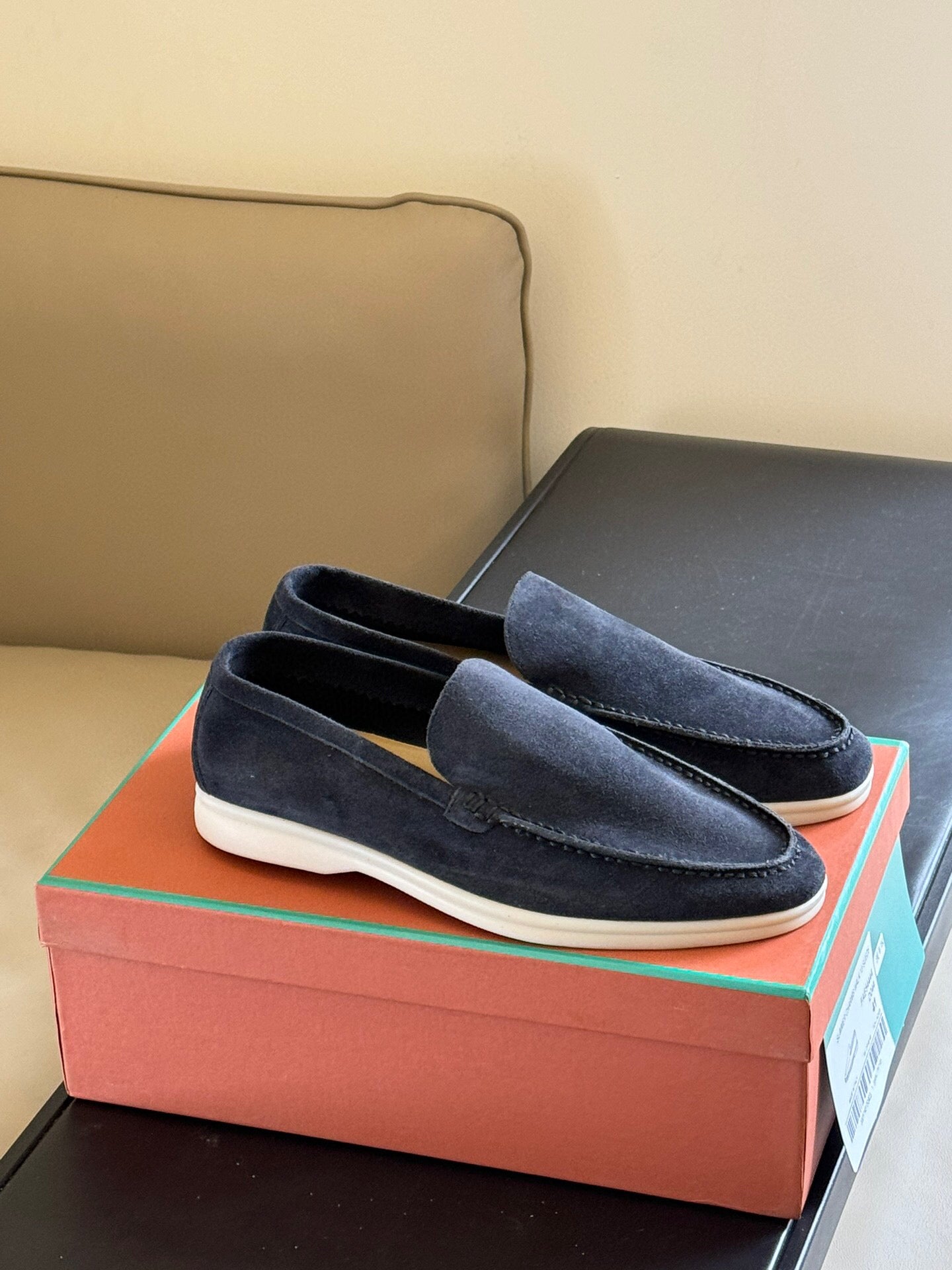 Loro Piana Suede Summer Walk Loafers Navy - 35