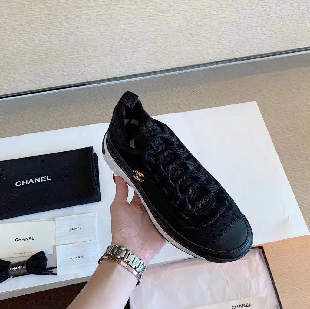CC Bubble Quilted Trainer Sneaker Black White - 34