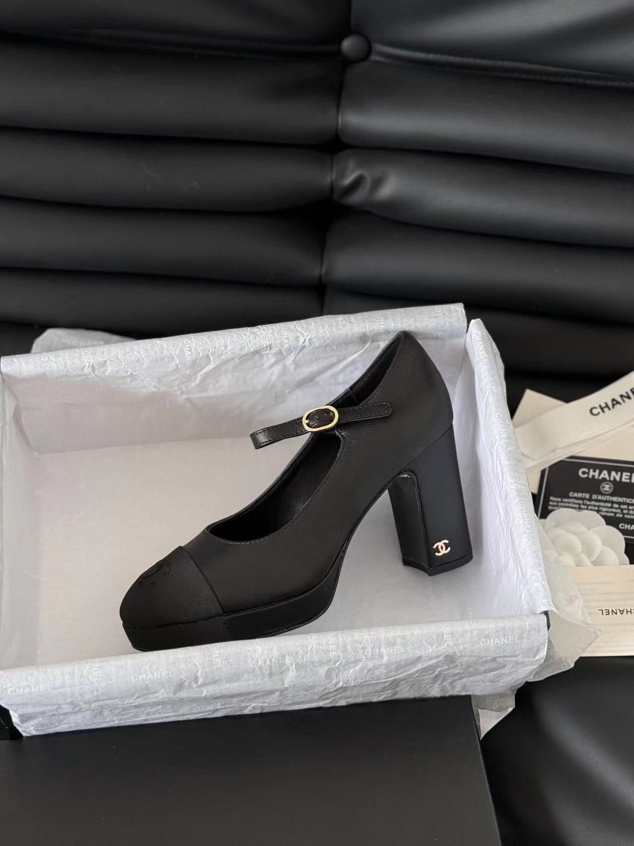 MARY JANE HIGH HEEL 9.5 BLACK CALFSKIN - 35