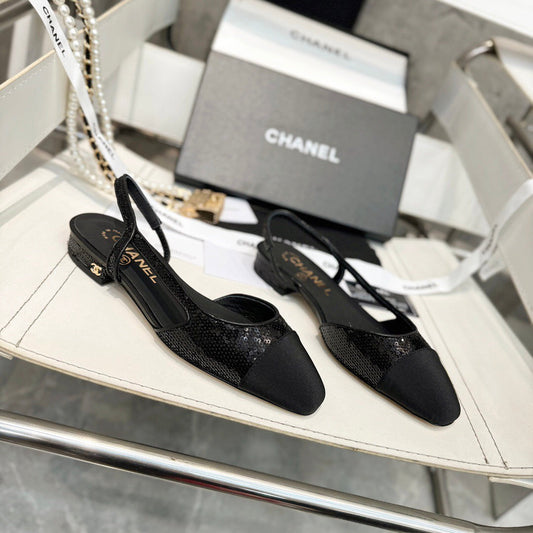 SLINGBACKS IN BLACK LAMBSKIN 1 - 34