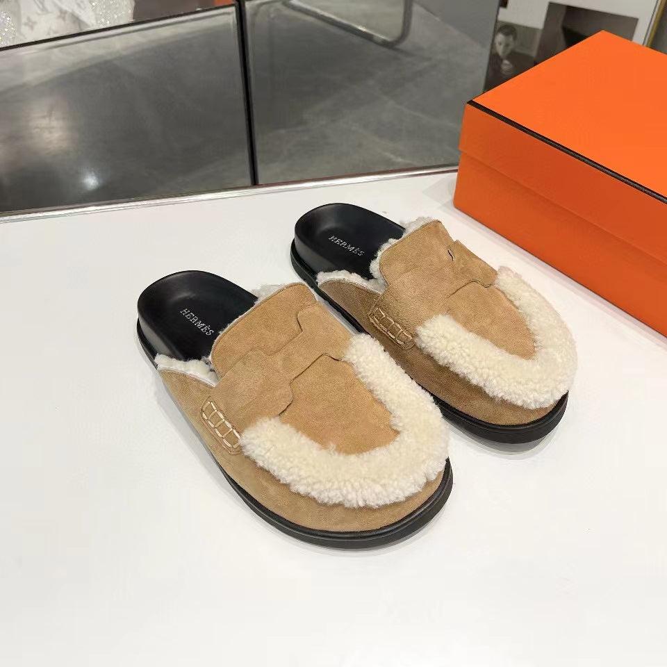 G0 MULE BEIGE SUEDE SHEARLING - 35