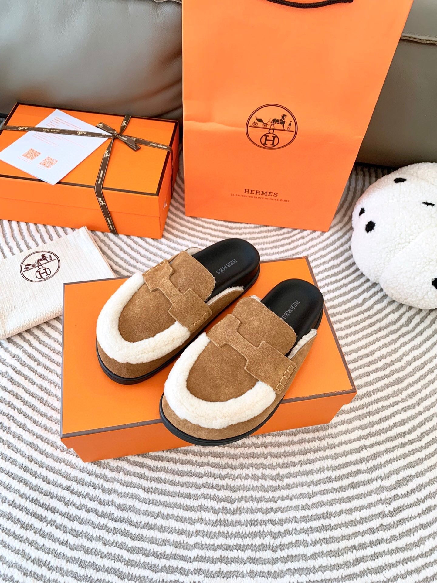 G0 MULE BROWN SUEDE SHEARLING - 35