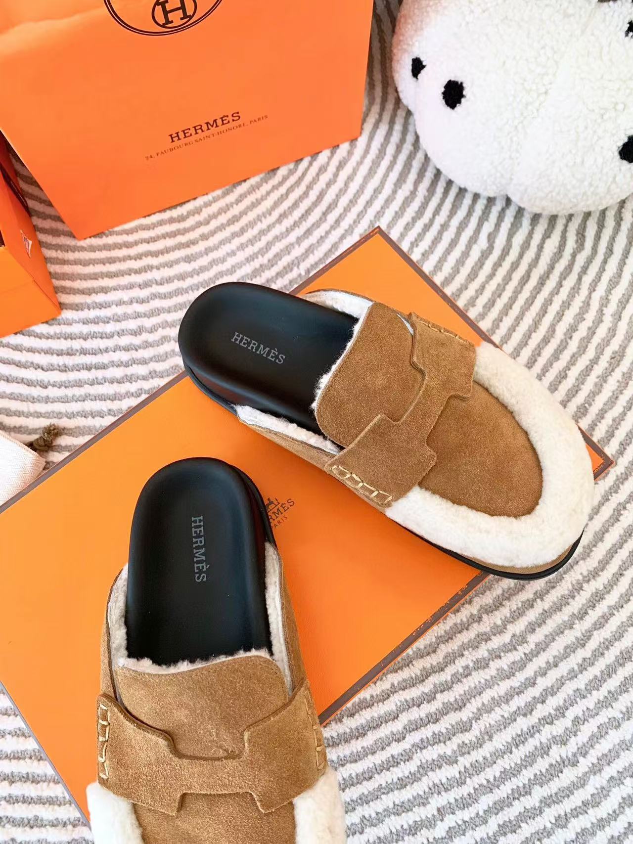 G0 MULE BROWN SUEDE SHEARLING - 35
