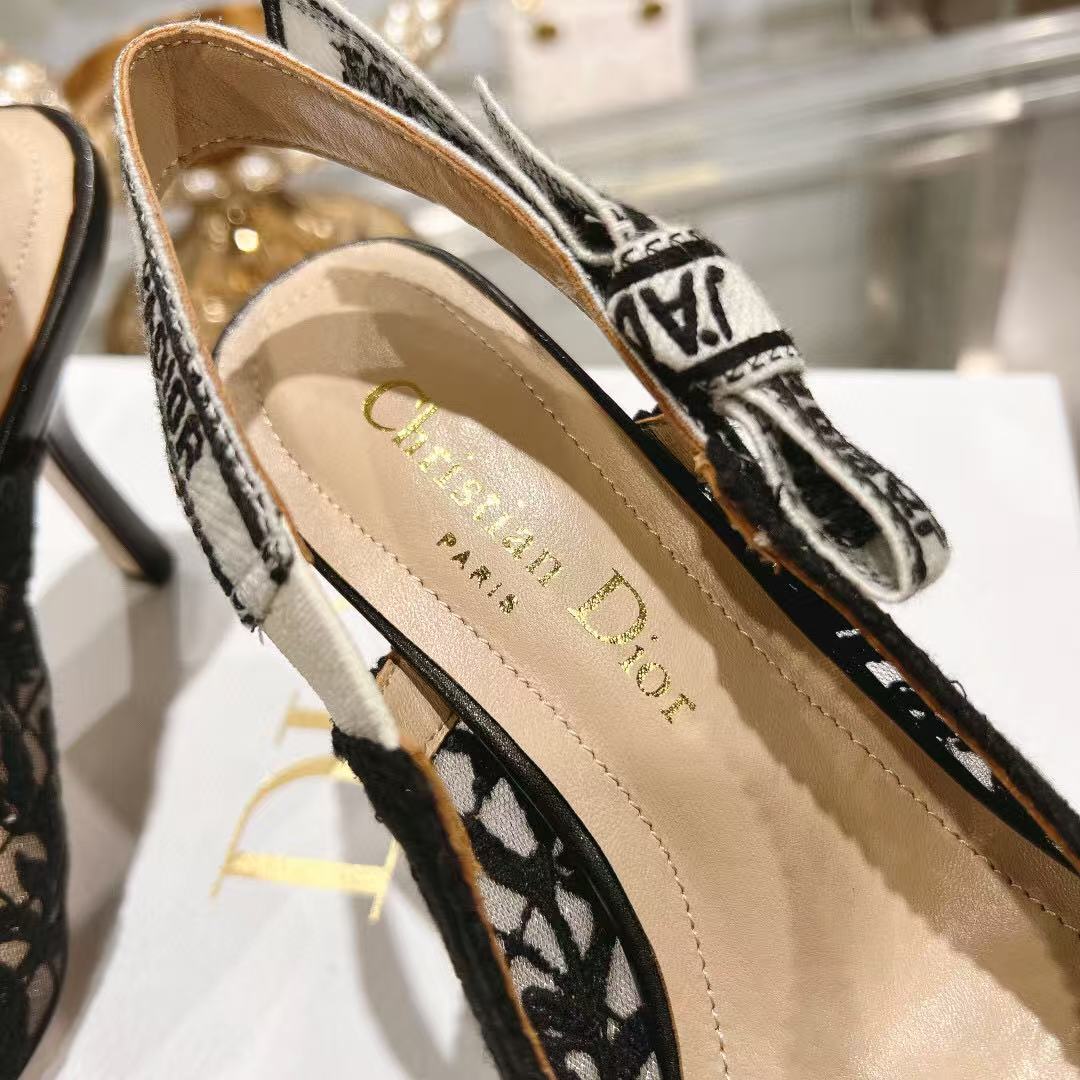SLINGBACK J'ADIOR FLORAL BLACK LACE - 35
