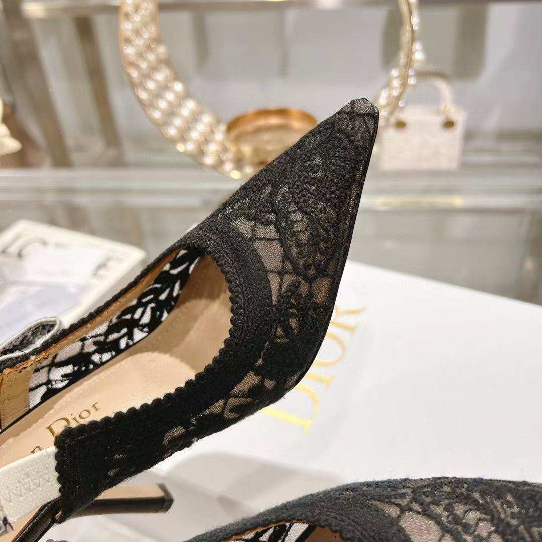 SLINGBACK J'ADIOR FLORAL BLACK LACE - 35