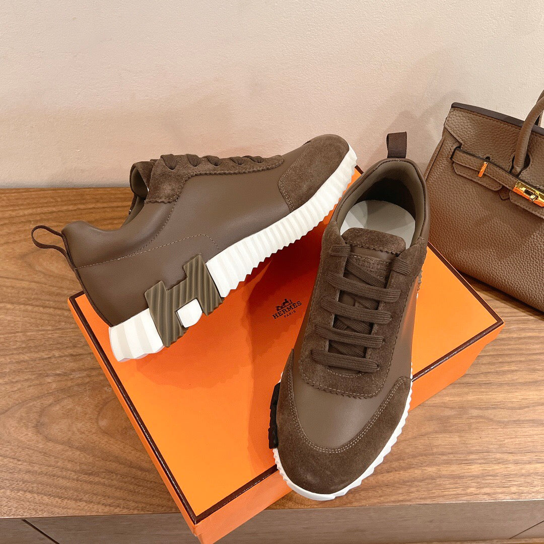 BOUNCING SNEAKER IN BROWN CALFSKIN MIX SUEDE - 35