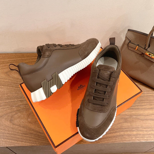 BOUNCING SNEAKER IN BROWN CALFSKIN MIX SUEDE - 35