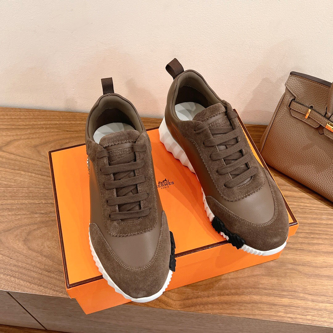 BOUNCING SNEAKER IN BROWN CALFSKIN MIX SUEDE - 35