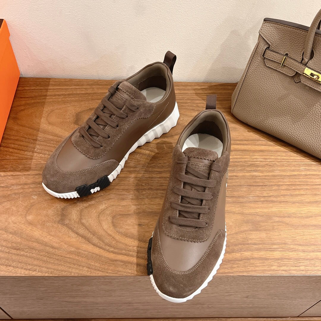 BOUNCING SNEAKER IN BROWN CALFSKIN MIX SUEDE - 35