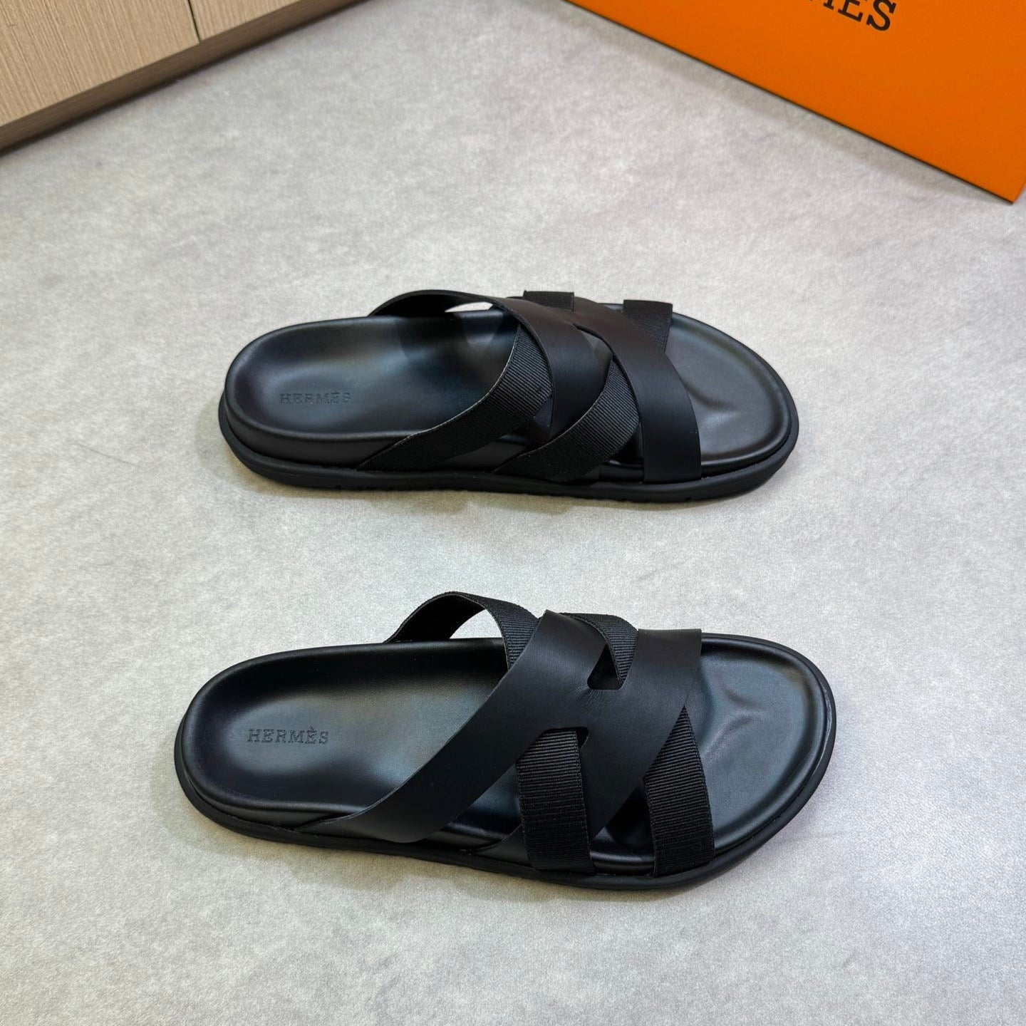 KAZIMIR SANDAL IN BLACK CALFSKIN AND CANVAS - 38