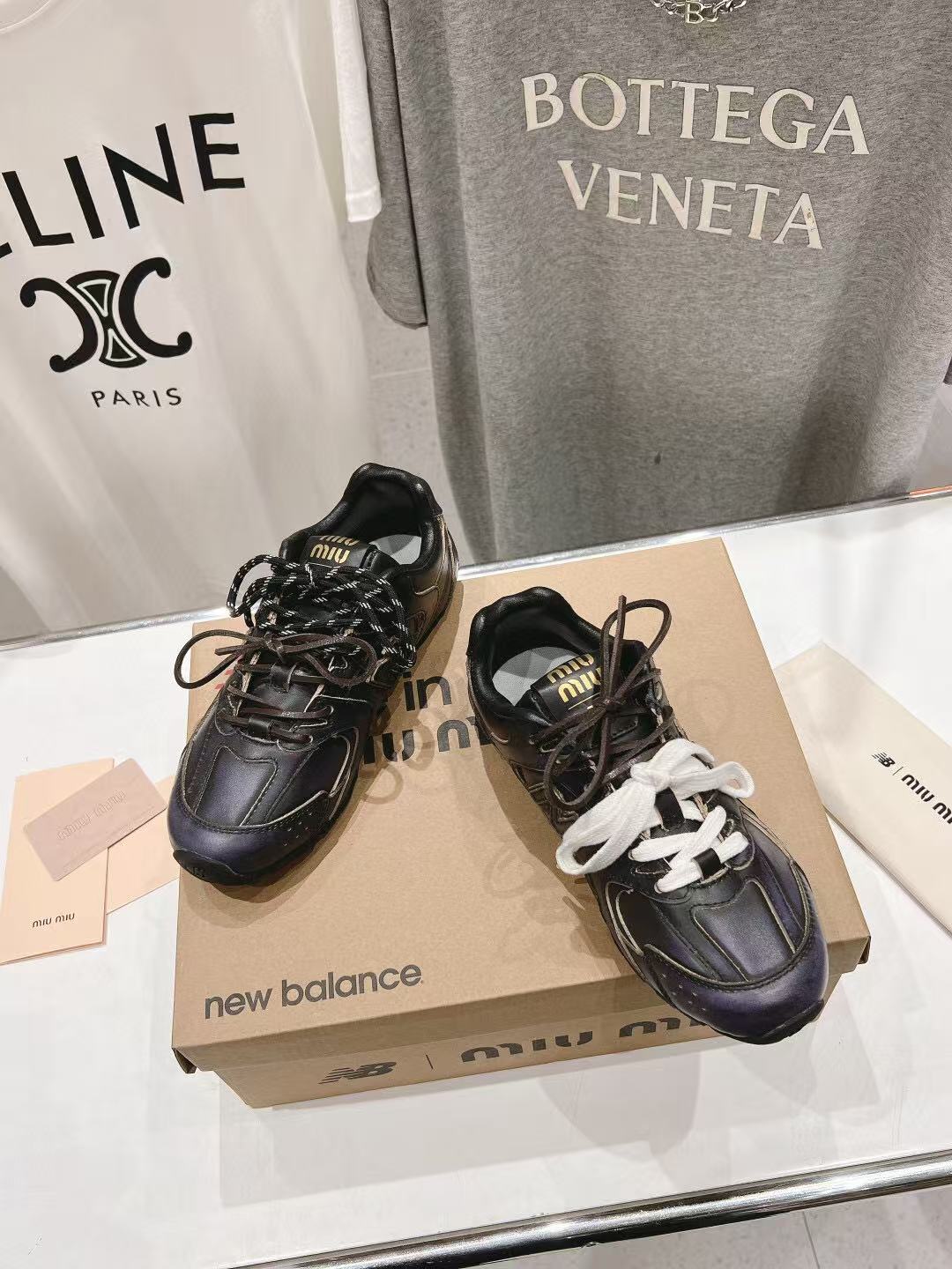 NBxMIU SNEAKER 530 IN BLACK CALFSKIN - 35