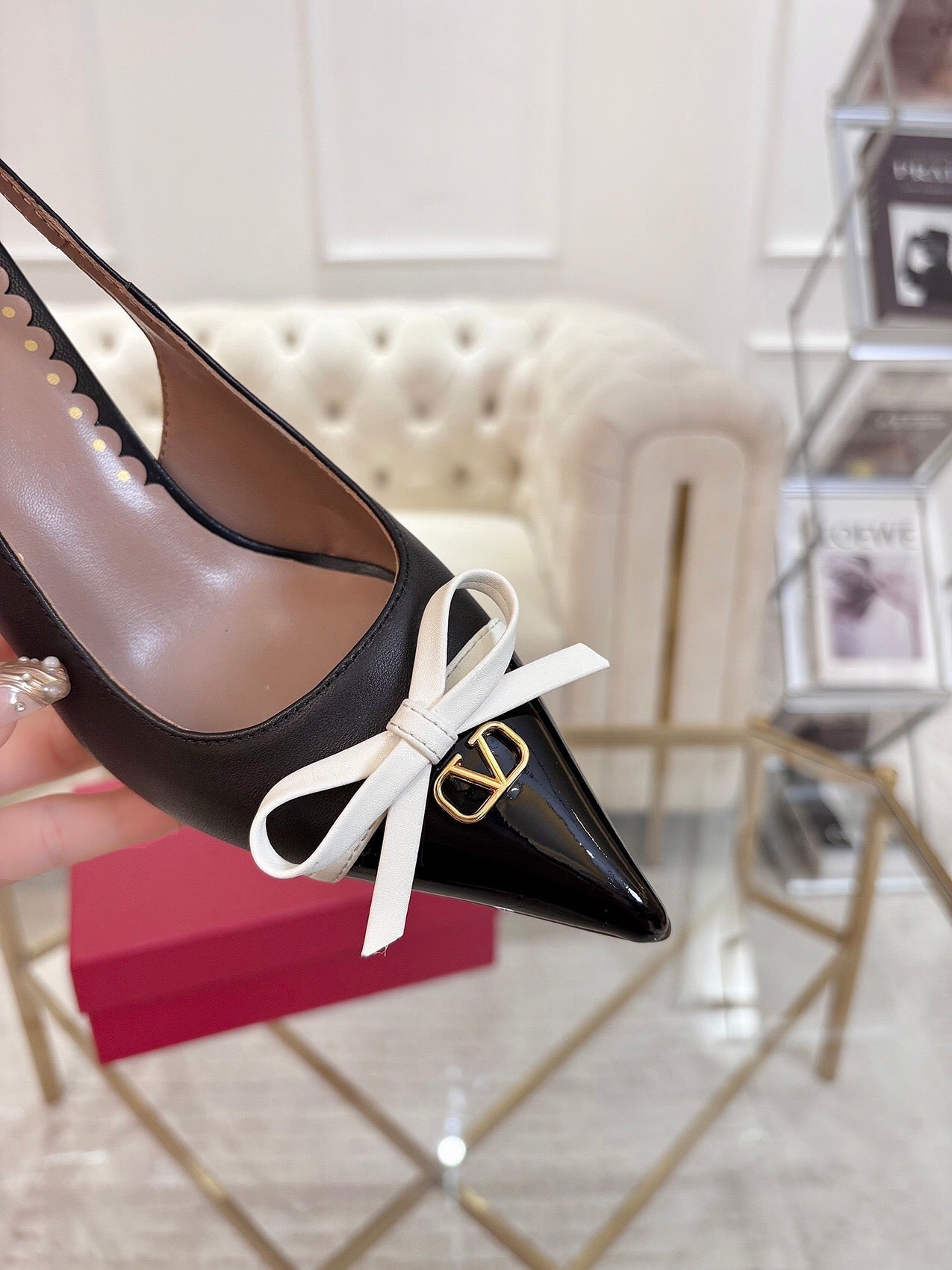 GARAVANI POINTED SLINGBACK PUMPS IN BLACK CALFSKIN - 35