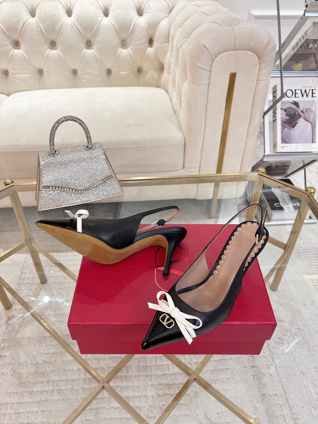 GARAVANI POINTED SLINGBACK PUMPS IN BLACK CALFSKIN - 35