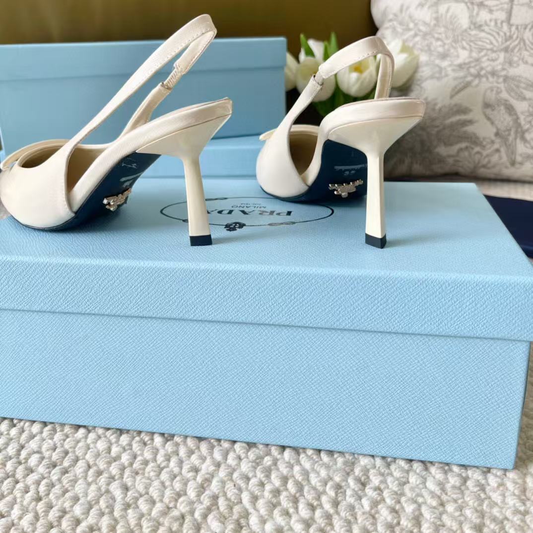 PRA SLINGBACK PUMPS IN CREAM CALFSKIN - 35