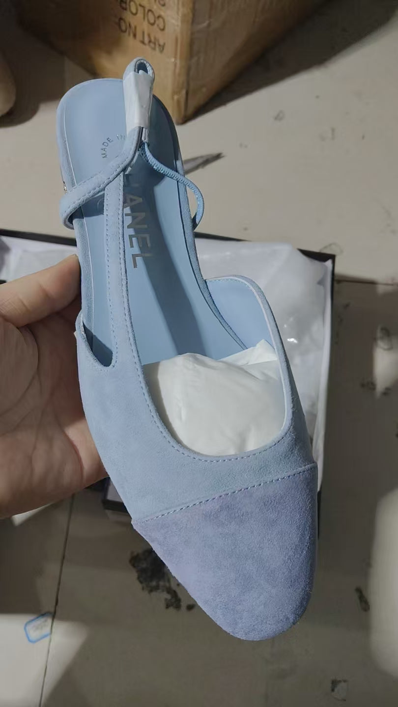 CC SLINGBACK IN BABY BLUE SUEDE - 35
