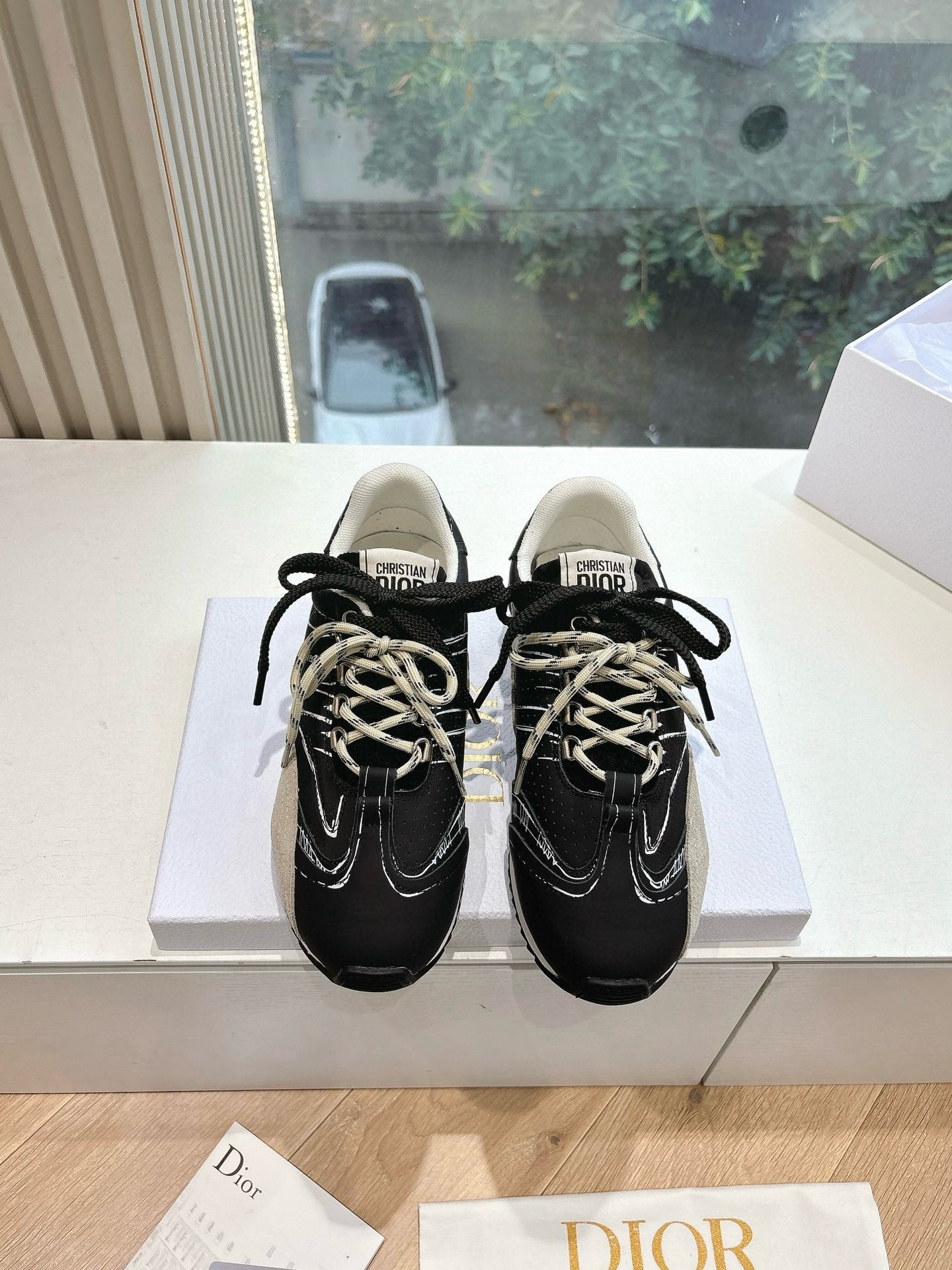 DIOR B30 SNEAKERS IN BLACK AND BEIGE SUEDE - 35