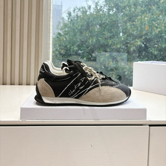 DIOR B30 SNEAKERS IN BLACK AND BEIGE SUEDE - 35