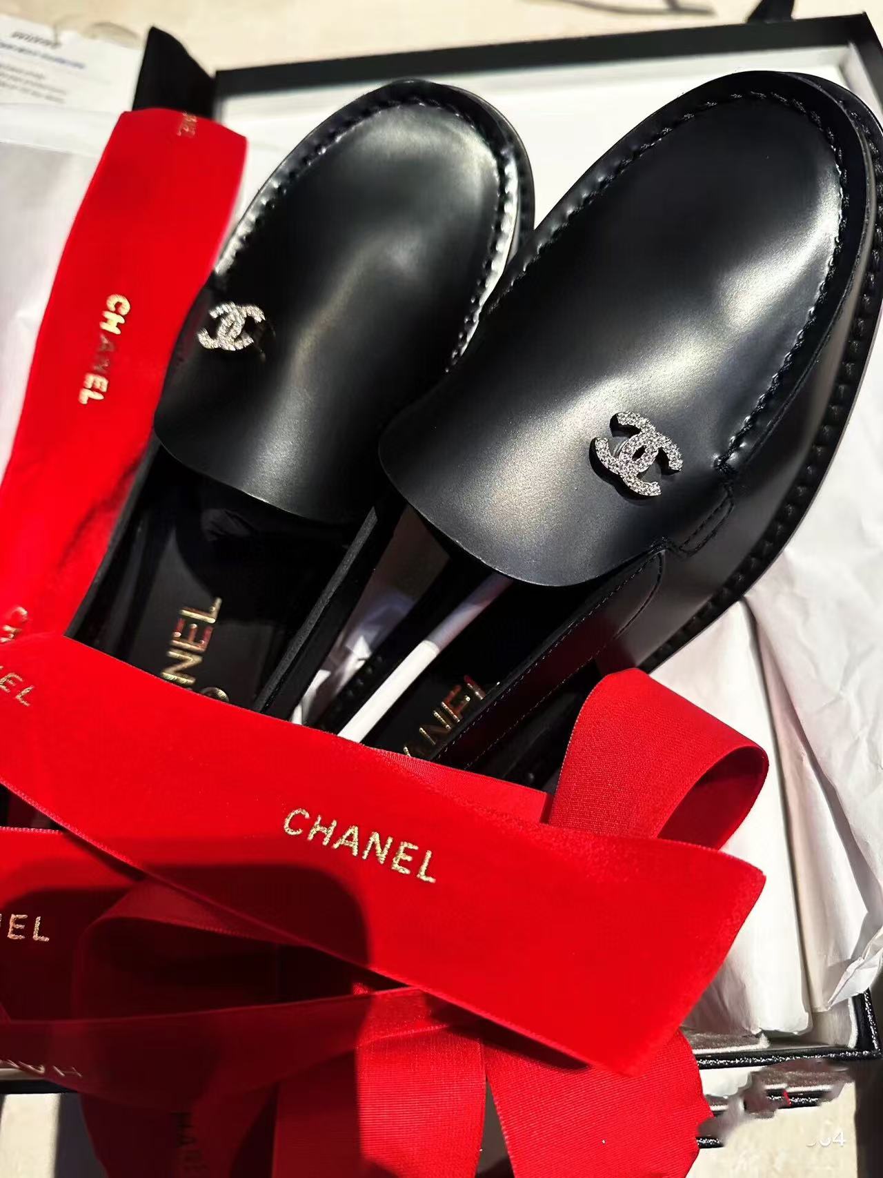 CC MOCCASINS 2025 IN BLACK CALFSKIN - 35