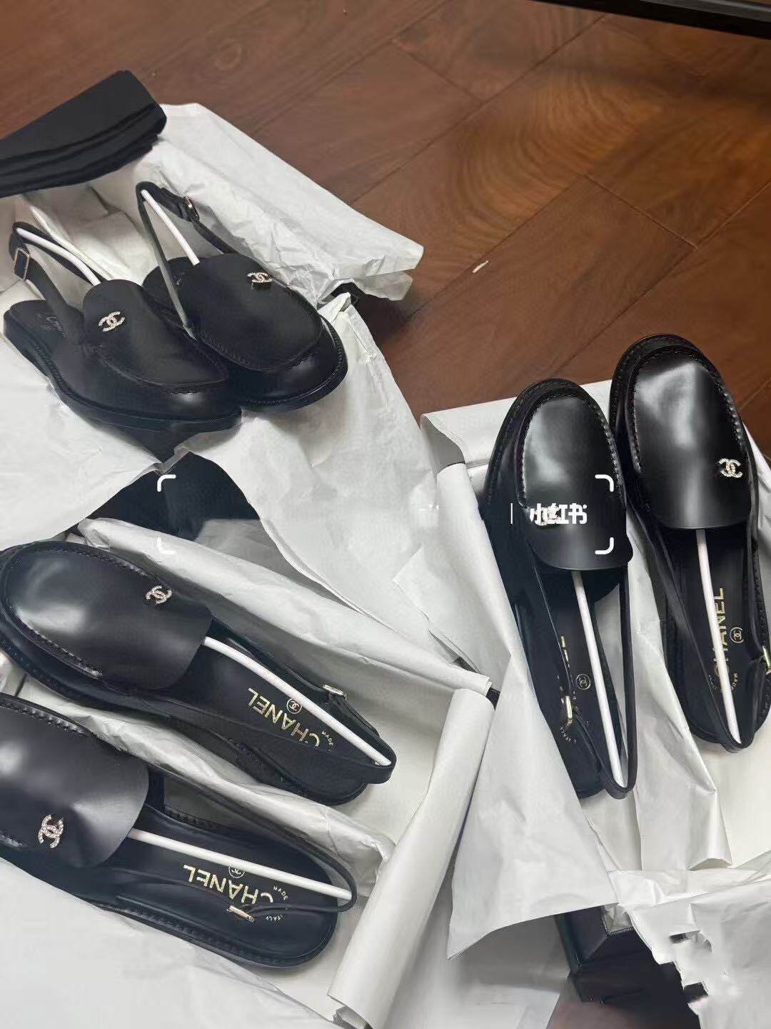 CC MOCCASINS 2025 IN BLACK CALFSKIN - 35