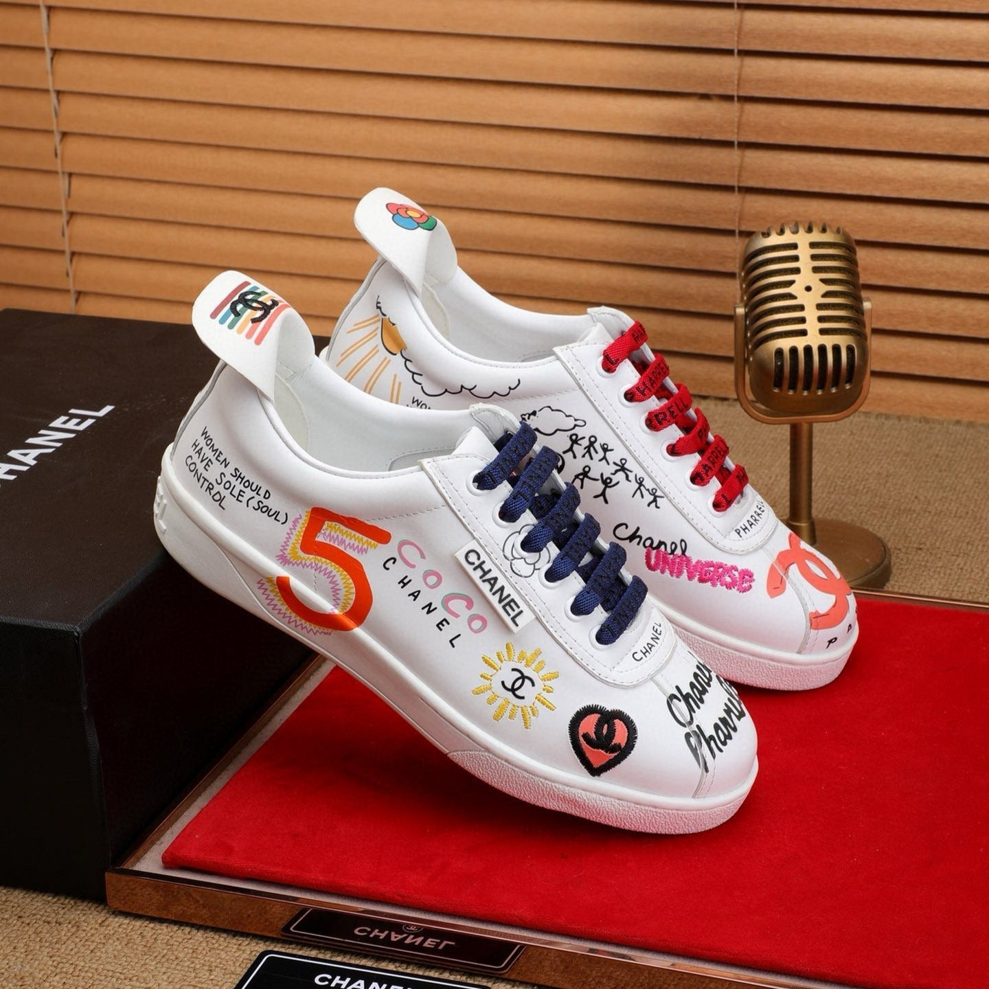 CC COCO SNEAKERS IN COLORFUL CALFSKIN - 35