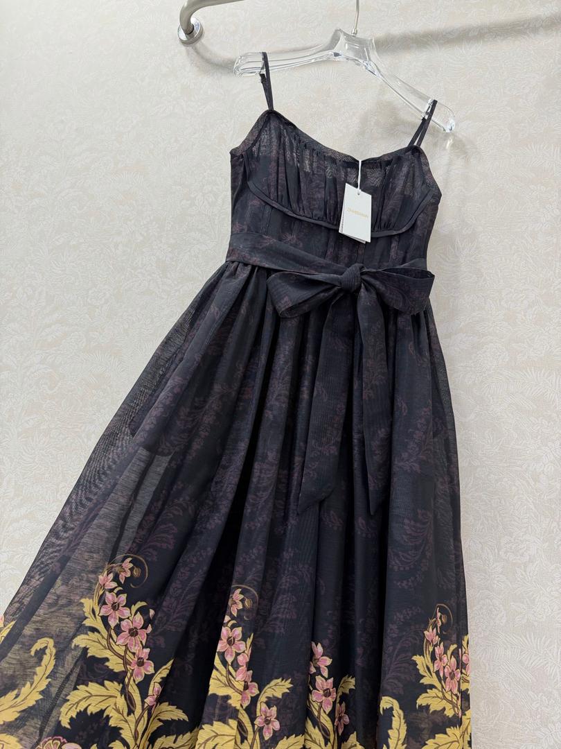 ZIMMERMAN BLACK FLORAL MAXI DRESS