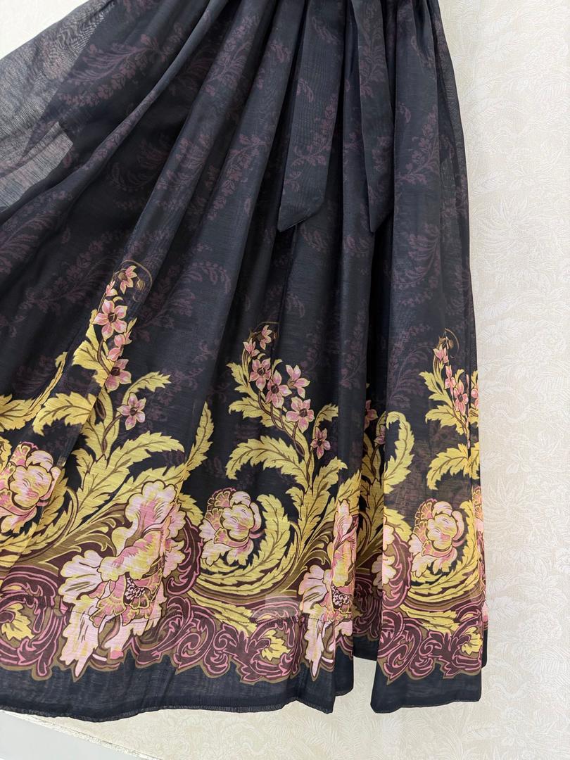ZIMMERMAN BLACK FLORAL MAXI DRESS