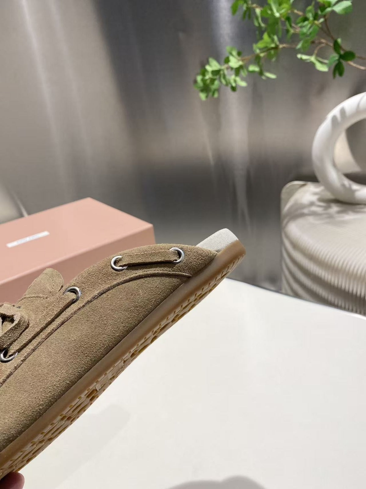 MIU FADED MULE IN LIGHT BROWN ECRU SUEDE - 35