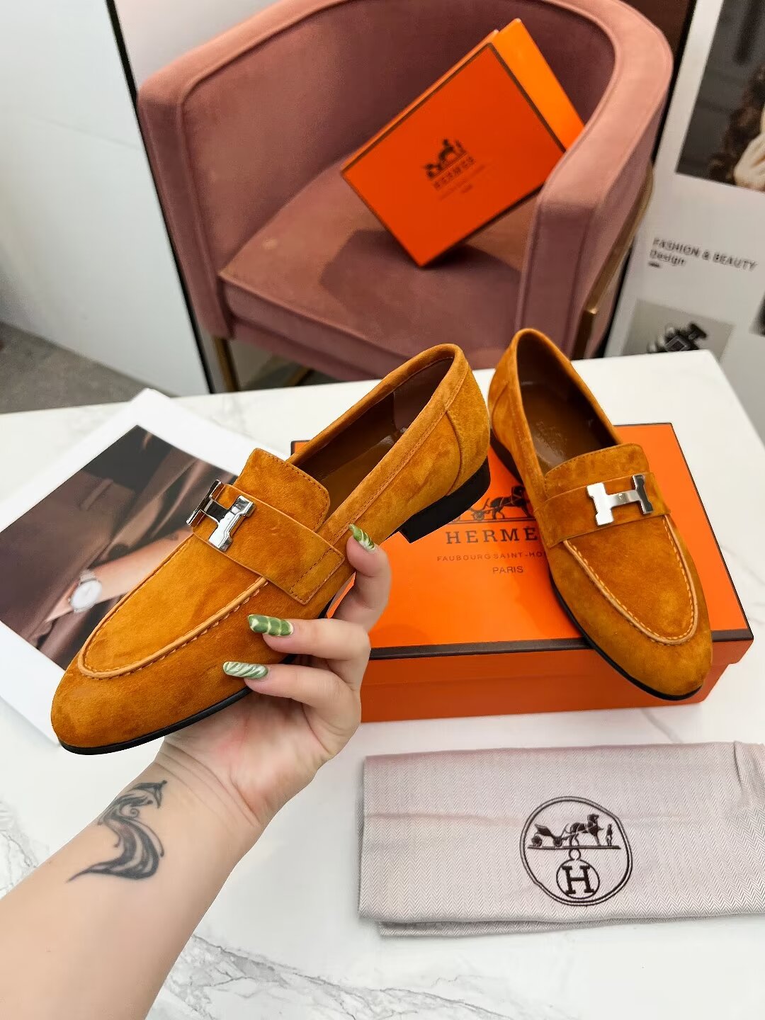 PARIS LOAFER AMBER SUEDE - 35