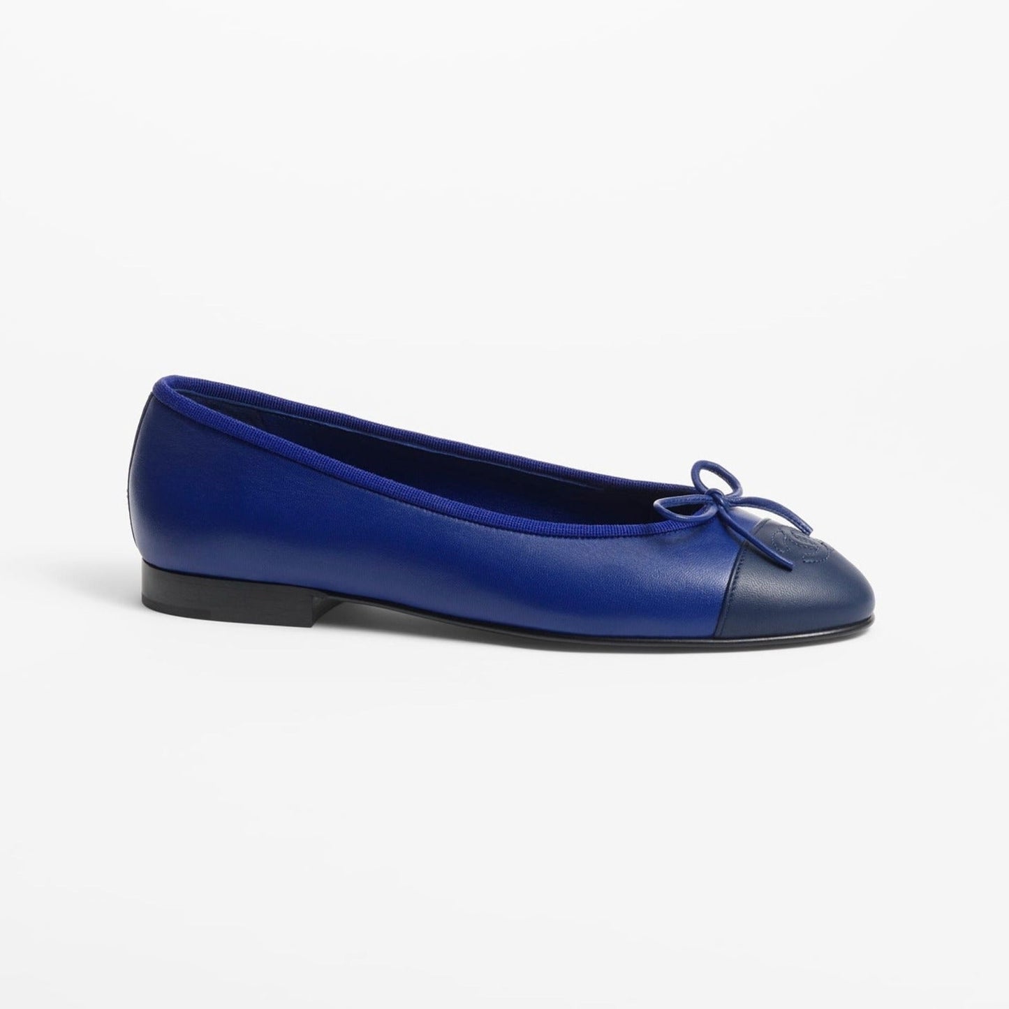 BALLET FLATS NAVY BLUE BLACK LAMBSKIN - 35