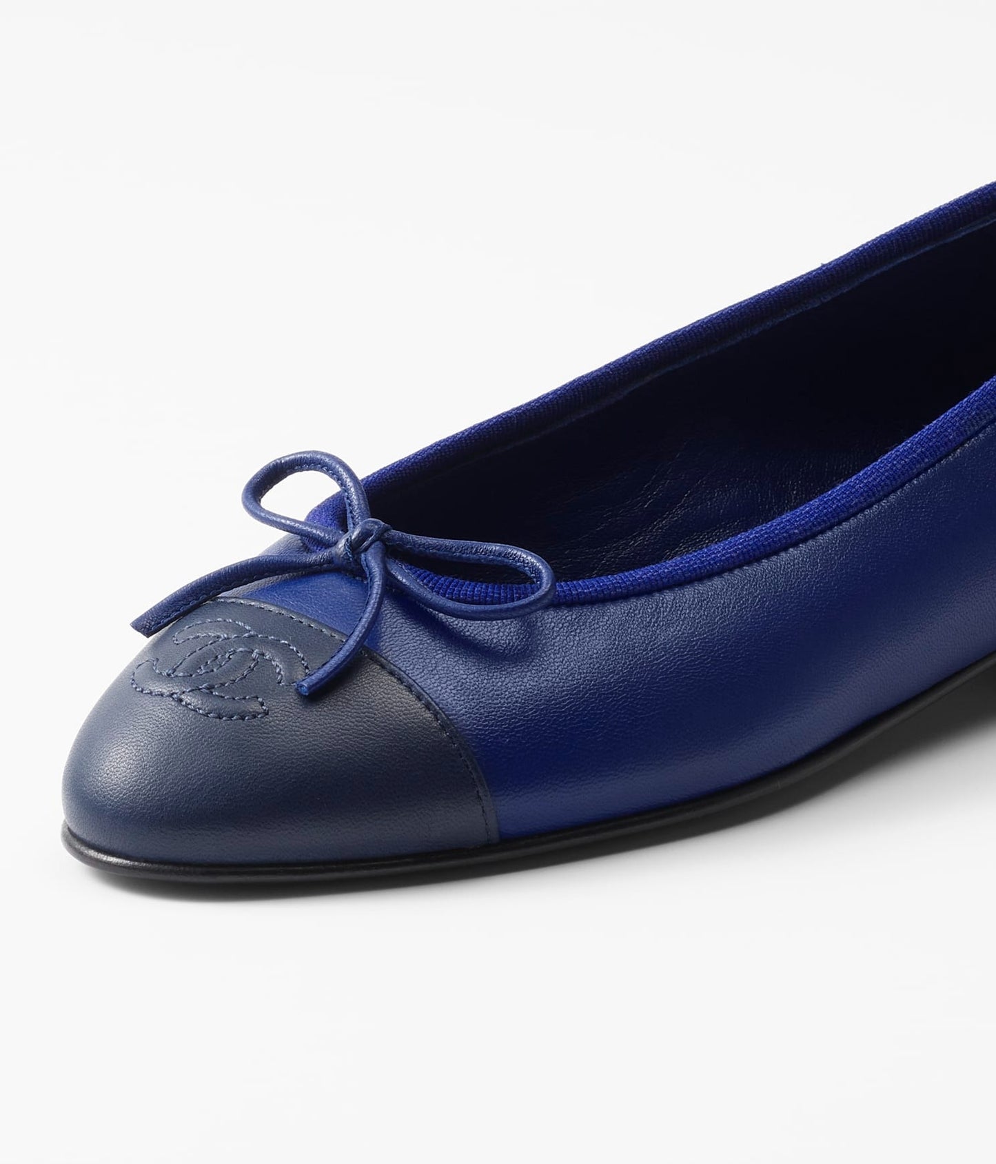 BALLET FLATS NAVY BLUE BLACK LAMBSKIN - 35