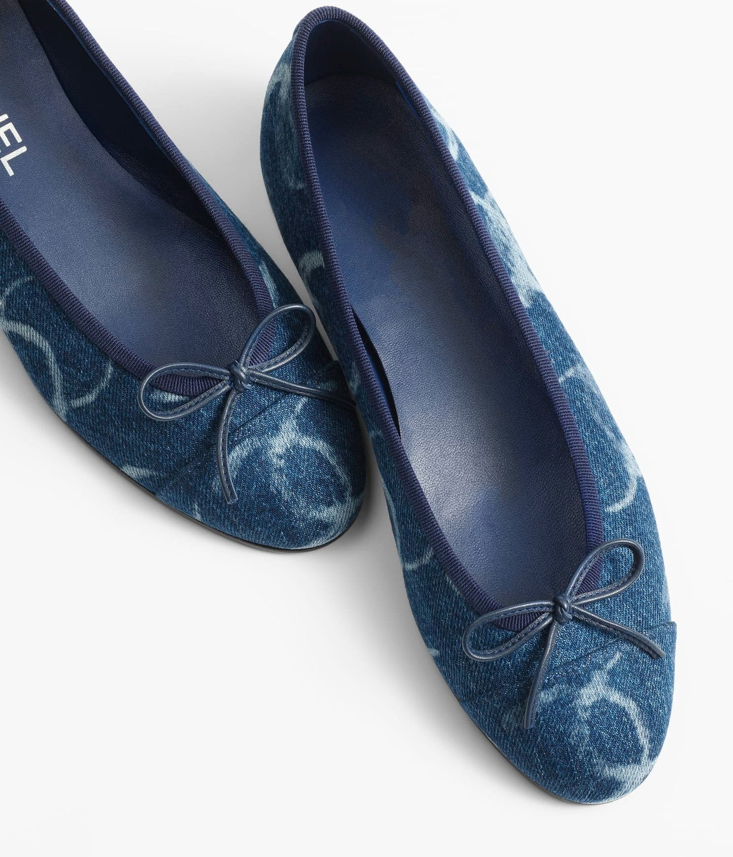 BALLET FLATS DARK BLUE WHITE DENIM - 35