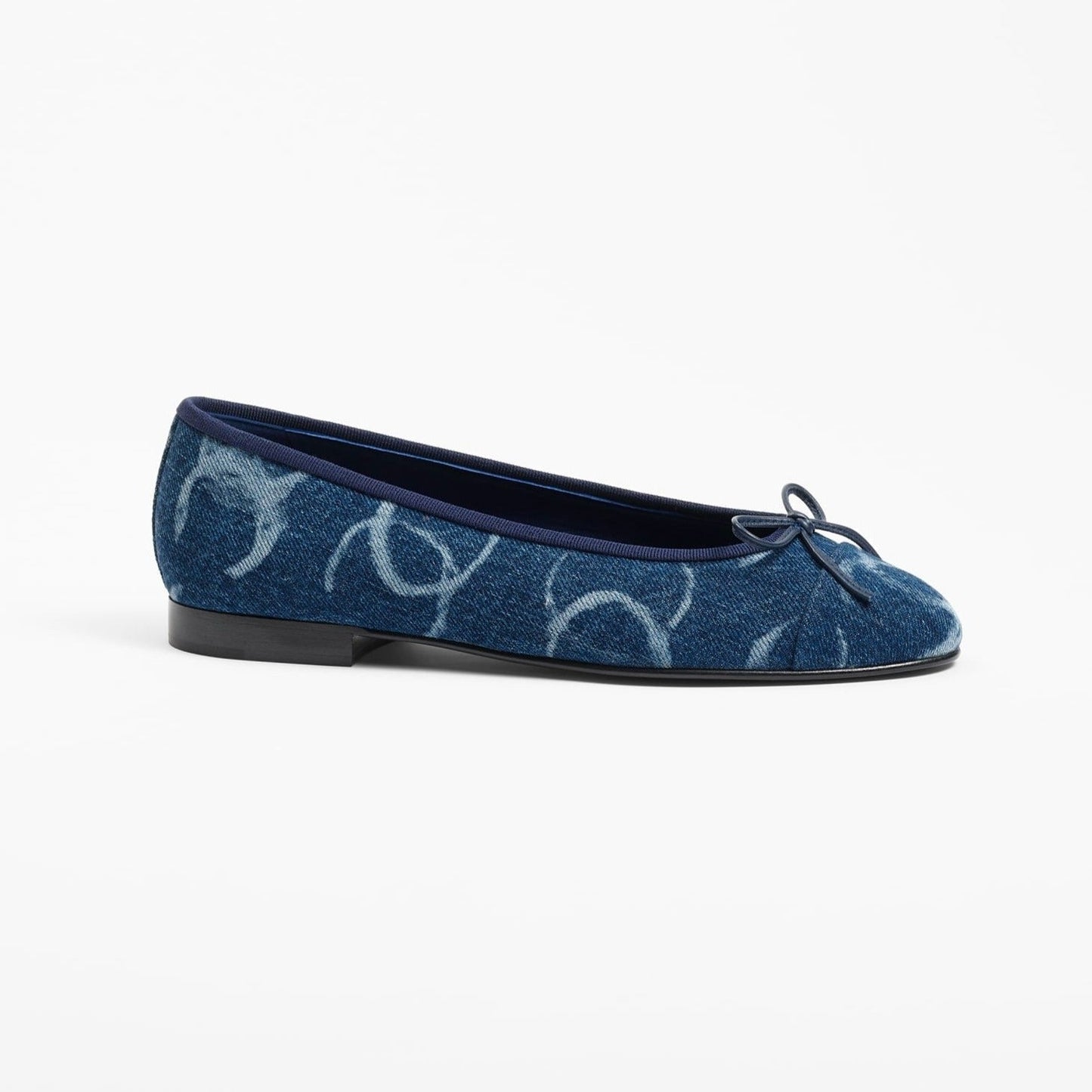 BALLET FLATS DARK BLUE WHITE DENIM - 35