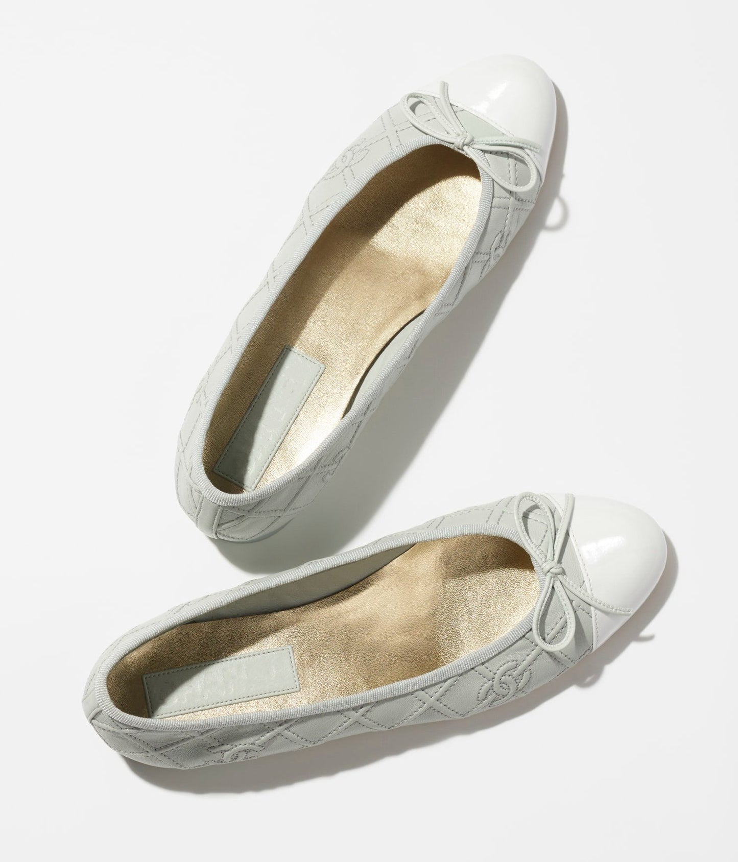 BALLET FLATS LIGHT BLUE WHITE LAMBSKIN - 35