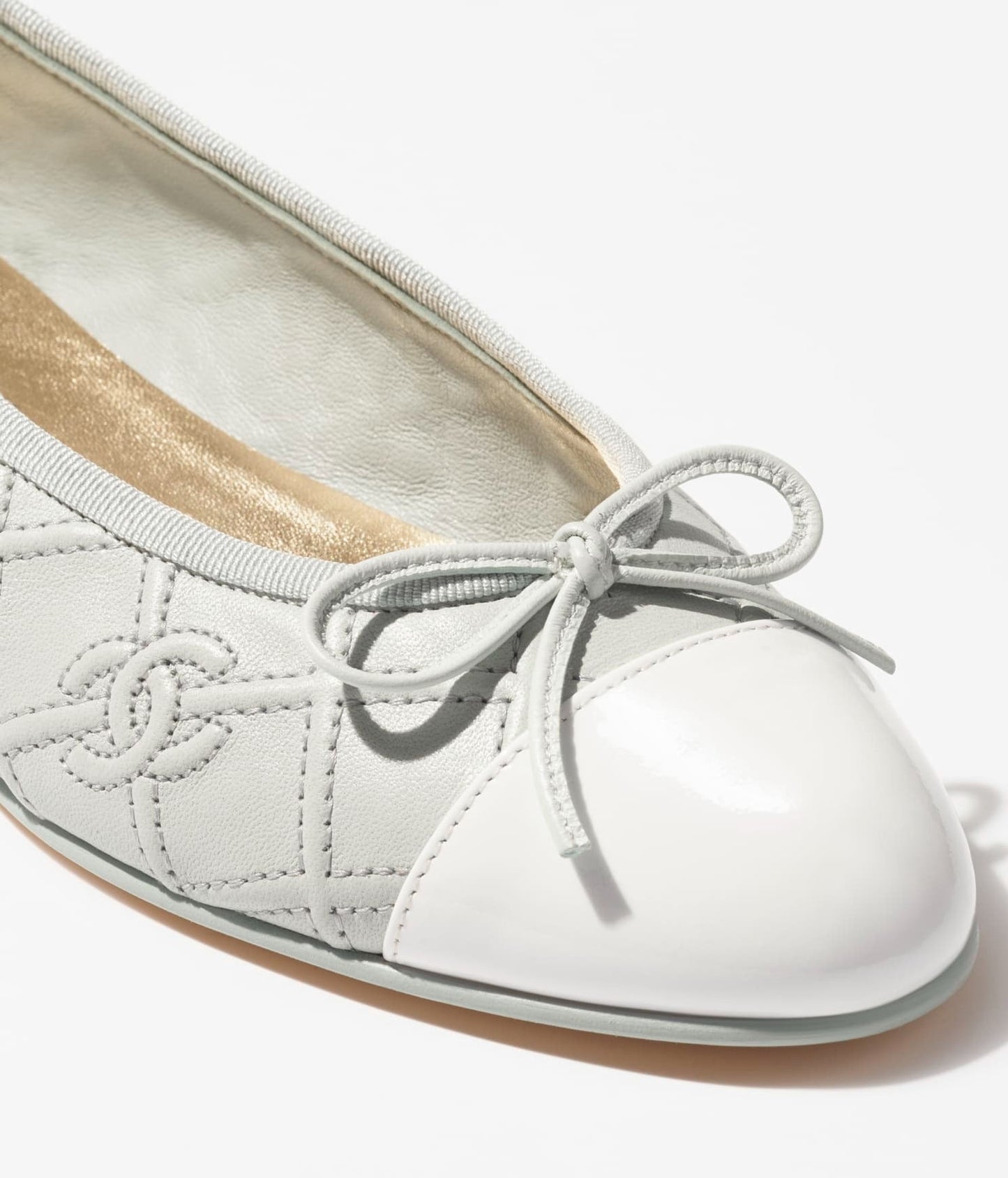 BALLET FLATS LIGHT BLUE WHITE LAMBSKIN - 35