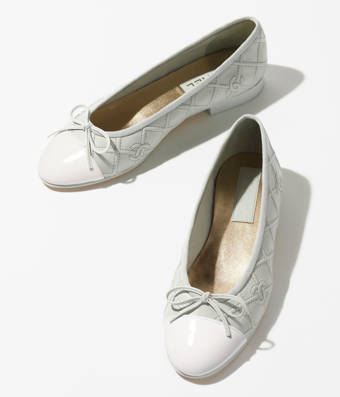 BALLET FLATS LIGHT BLUE WHITE LAMBSKIN - 35